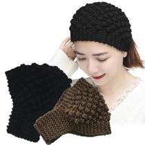 Wide Hair Band Knit Warm Headgear Autumn Winter Handknitted Hat Flowers Moon Turban Hair headgear Hair Stirrup Hair Stirrup