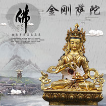 Tibetan Buddhism Nepal Sakyamuni handmade copper gilt Buddha statue 7 inch