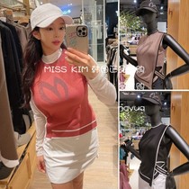 South Korea MASTER BUNNY golf suit 21 autumn womens round neck irregular hollow knitted waistcoat