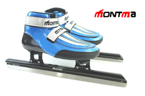 French MONTMA Montema Childrens short track Ice Skate Shoes Short Track Upper Shoes Men And Women Short Track Ice Skate Shoes Blue Silver