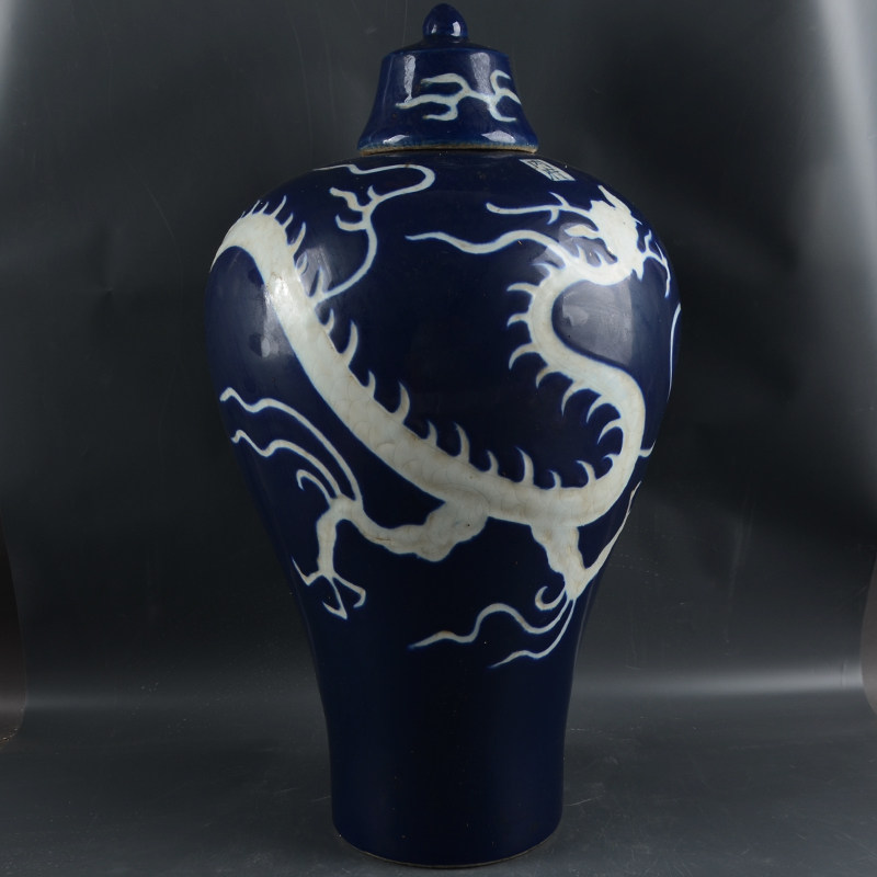 霁蓝釉白龙纹梅瓶-霁蓝釉白龙纹梅瓶促销价格、霁蓝釉白龙纹梅瓶品牌- 淘宝