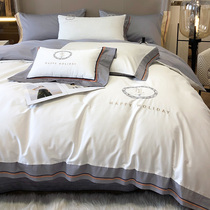100 cotton four-piece set 100 cotton simple high-end Nordic style spring and summer bed sheet duvet cover Bedding