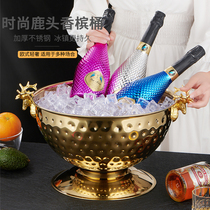 304 stainless steel ice wine basin Hotel KTV banquet party Champagne red beer ice bucket Salad hammer point salad basin