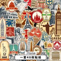 Personality Tourism building city landmark stickers luggage stickers computer guitar refrigerator mobile phone decoration waterproof stickers