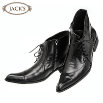  JACKS new mens pointed boots British fashion stage leather casual high-top hairstylist fashion leather shoes