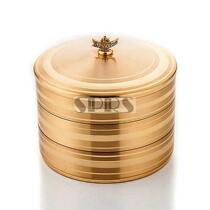  Italy imported Catholic relics church liturgical supplies mass three-layer holy box gold 13*14cm