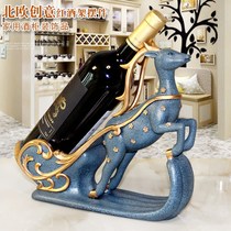 European-style red wine rack resin Nordic home ornaments placed oblique wine bottle modern simple wine cabinet living room resin