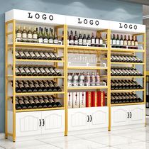 Red wine cabinet display stand supermarket liquor rack winery floor cabinet tea cabinet cigarette cabinet shelf foreign wine wine wine rack