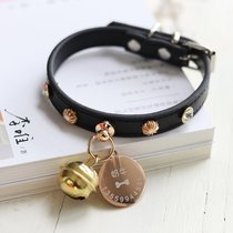 Custom pet necklace collar bell traction large and medium-sized dog anti-loss identity card lettering cat dog jewelry