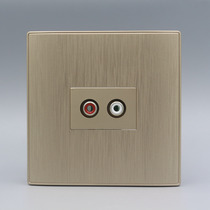 Type 86 drawing gold multimedia audio socket welding-free AV red and white double Lotus audio wall switch wall panel