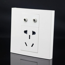Type 86 double-hole earphone without welding with five-hole power socket panel double-hole 3 5mm earphone audio with two or three plugs