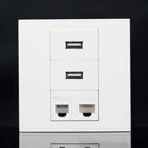 Type 86 Internet phone 2 USB welding-free combination panel computer network cable information panel USB data transmission