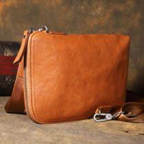 Original retro leather clutch mens and womens first layer cowhide handbag multi-function shoulder bag soft leather youth mens bag
