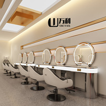 Barbershop mirror table Net red hair salon hair salon special stainless steel cabinet one-piece single-sided double-sided mirror ironing table