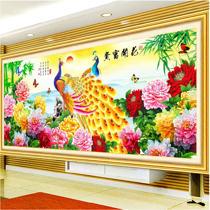 花开富贵孔雀十字绣-花开富贵孔雀十字绣促销价格、花开富贵孔雀十字绣