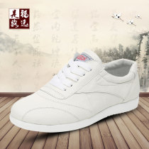 Leather tai ji xie male soft cowhide wear-resistant end of female wu shu xie comfortable Taijiquan shoes men lian gong xie in autumn and winter