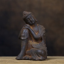 Antique ironware iron furnace Chinese-style Shakyamuni Sleeping Buddha classical space aesthetic ornaments decorative furnishings