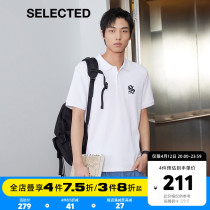 SELECED Slade Spring Summer New Comfort Pure Cotton Trends Embroidery Logo Pure Color Short Sleeves Turnover T-Shirt Men