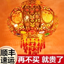 Housewarming lantern balcony a pair of New Years horse red lantern hanging decoration LED door balcony rotating lantern wedding housewarming