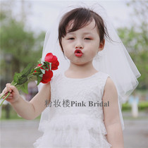 Kindergarten June 1 childrens veil princess skirt puffy gauze photo studio photography short birthday party flower girl headgear