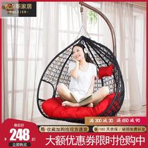 Villa indoor Adult European rattan basket cradle balcony Home art Leisure hanging chair Single rocking chair