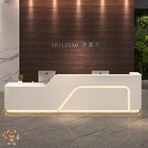 Company front desk reception desk white paint front desk welcome desk beauty salon bar counter cashier hotel service desk