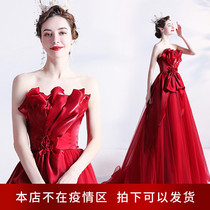 Angel Wedding Dress Design Superior Retro Berries Red Brides Wedding Toast Wedding Dresses Evening Dress 17188