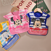 Japanese baby cotton bib baby cartoon waterproof coat childrens eating pocket