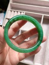 Natural Tanglin jade bracelet 53 girl full green hand jewelry identification jewelry jade and field ice species certificate