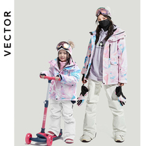 VECTOR Children's Ski Suit for Boys and Girls Thickened Waterproof Warm Ski Pants Parent-Child Snow Suit