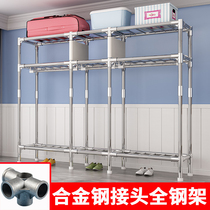 Simple wardrobe modern simple household cloth wardrobe steel pipe bold reinforcement thickened rental housing storage cabinet hanging wardrobe