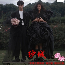 Exhibition new studio theme clothing Dark black dress Couple photo photo photography personality black wedding dress