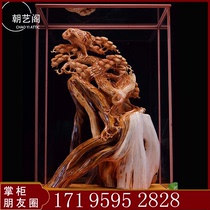 Climber < Songheyen years > Creative root sculpted Taihang bicolor material Type of hand engraving handicraft solid wood pendulum piece