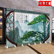 Landscape painting screen partition living room office Hotel cover door folding mobile Chinese entrance background wall