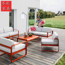 Garden outdoor sofa Sunscreen waterproof Simple leisure balcony Garden coffee table combination Sun room Aluminum alloy furniture