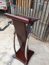 Stainless steel curved solid wood creative restaurant hotel teacher podium welcome concierge desk shopping guide studio studio anchor station