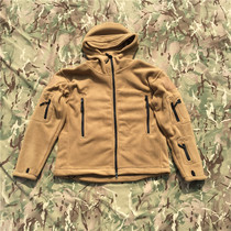 Dark Khaki Khaki brown hooded 400g cold warm fleece fabric jacket jacket coat windbreaker
