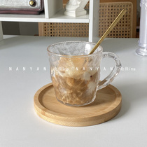 Glacier pattern with handle glass ins Wind high value Cup summer household drinking cup female frosted senior sense