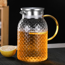 Thickened heat-resistant glass cold kettle hammer pattern boiling teapot large-capacity explosion-proof kettle home hospitality multi-use teapot