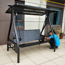 Swing outdoor cast aluminum courtyard garden balcony outdoor rainproof solar hanging chair double rocking chair Net Red swing chair