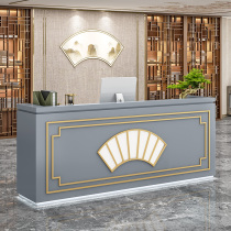 New Chinese cashier Retro solid wood bar table Teahouse Reflexology health and beauty restaurant Hotel reception desk