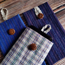 Original cotton retro hand-woven old coarse cloth mobile phone bag cover Apple Huawei mobile phone case handmade creative bag