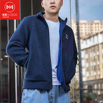 kroceus geoscientist men and women couple polar fleece cardigan fleece padded breathable warm coat