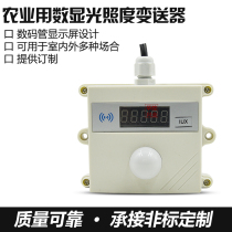 Digital display illuminance sensor transmitter for agricultural weather and other output 4-20MA RS485