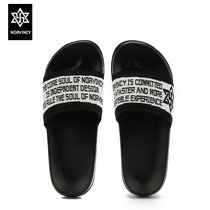  Novanxi slippers mens summer Korean version of the trend lazy one word drag ins wind black and white flying weaving breathable beach cool drag