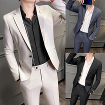 Suit suit mens business dress Korean trend handsome casual small suit slim suit slim a British wedding dress