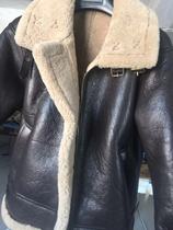 Mens winter b3 leather wool one-piece casual jacket Fur jacket Australian imported lamb wool short flight suit