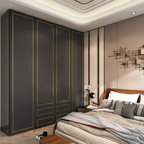 Piano home bedroom wardrobe cloakroom swing door light luxury wind metal side custom-made whole house custom furniture