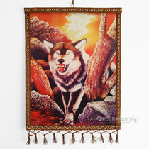 Inner Mongolia crafts Mongolian characteristic color felt painting ethnic minority style decoration hanging painting Wolf 40 * 50CM