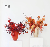 New Years Eve metal round bucket flower pot New Year opening flower bucket rich bucket pure handmade iron wide hug bucket